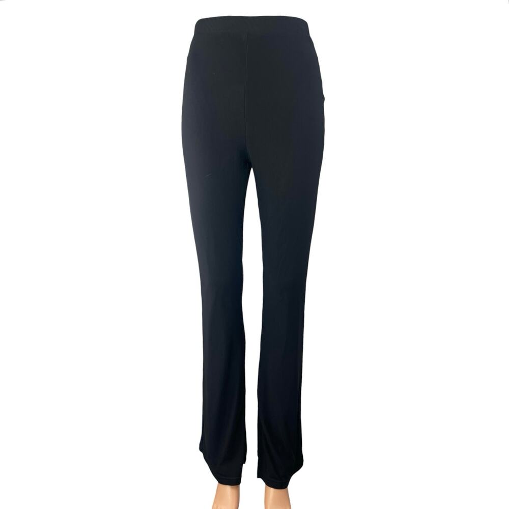White Fox Womens Black Slim Fit High Rise Bootcut Flare Trousers Dress Pants S
